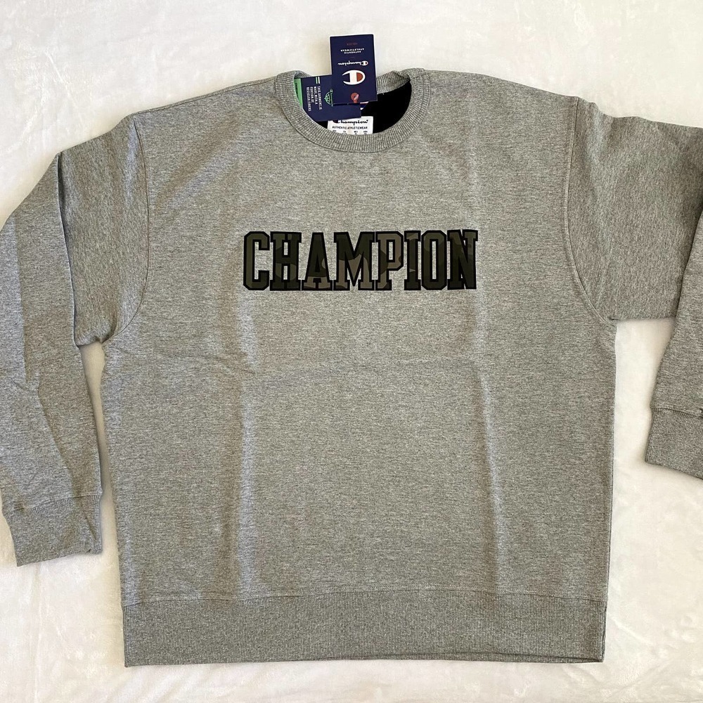 Nwt | Champion | Men's Powerblend Crewneck Sweatshirt | Light Gray | Size: XL